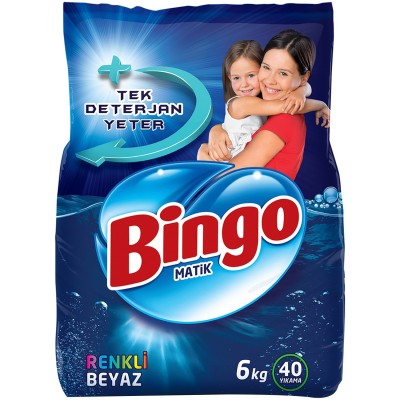 Bingo Renkli&Beyaz Toz Çamaşır Deterjanı 6 Kg Bingo Renkli&Beyaz Toz Çamaşır Deterjanı 6 Kg