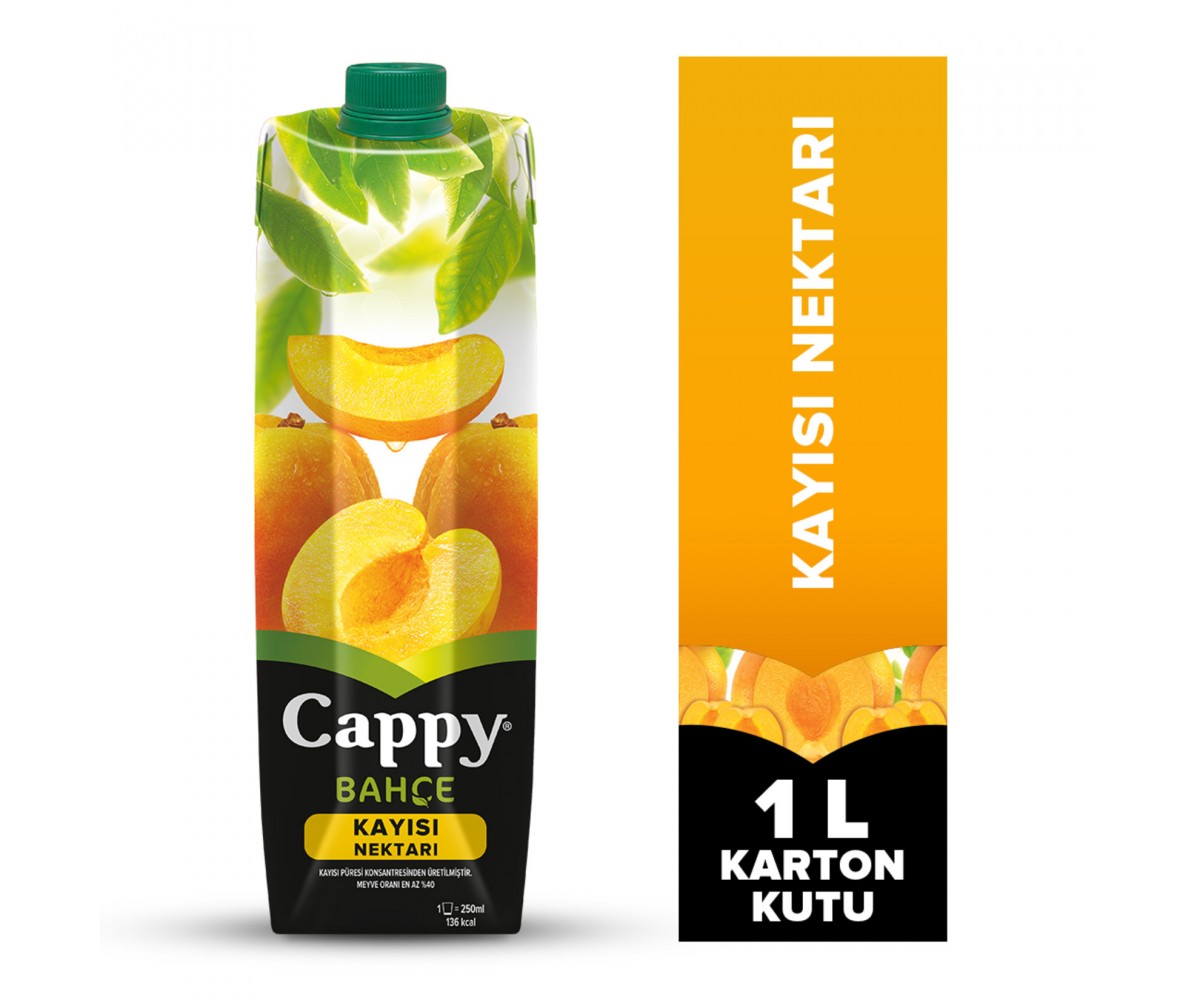 Cappy Bahçe Kayısı Nektarı Karton Kutu 1 L