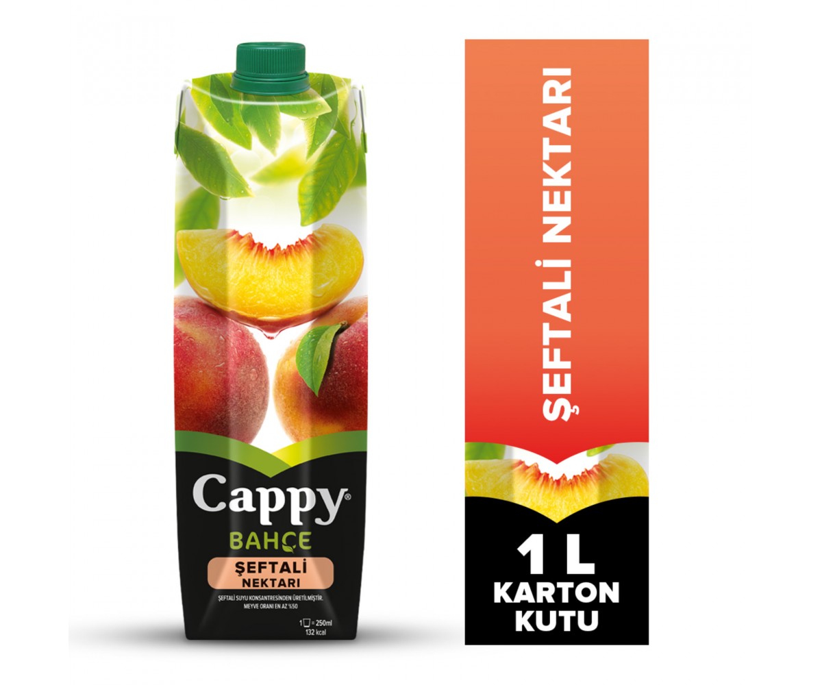 Cappy Bahçe Şeftali Nektarı Karton Kutu 1 L